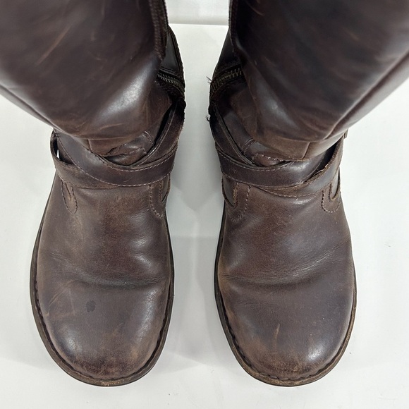 UGG Australia Rosen Brown Leather Tall Riding Boots Sherpa Lined Size 8 - Picture 7 of 10